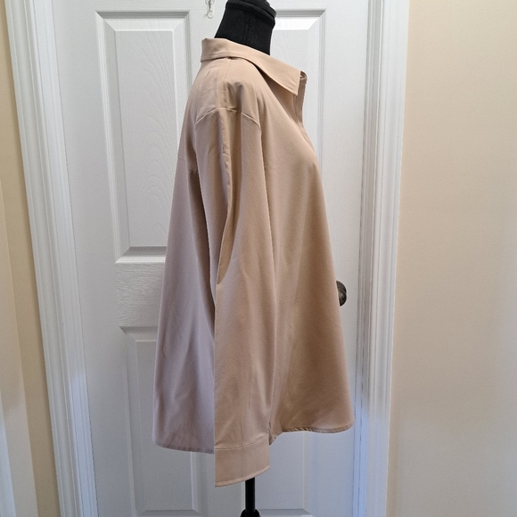 Modern Ambition Blouse Tan Travel Shirt Womens Size XXL NWOT Long Sleeved - Picture 8 of 11
